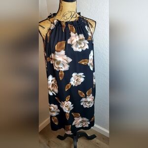 Secret label Floral Halter Neck Dress - Black and Brown